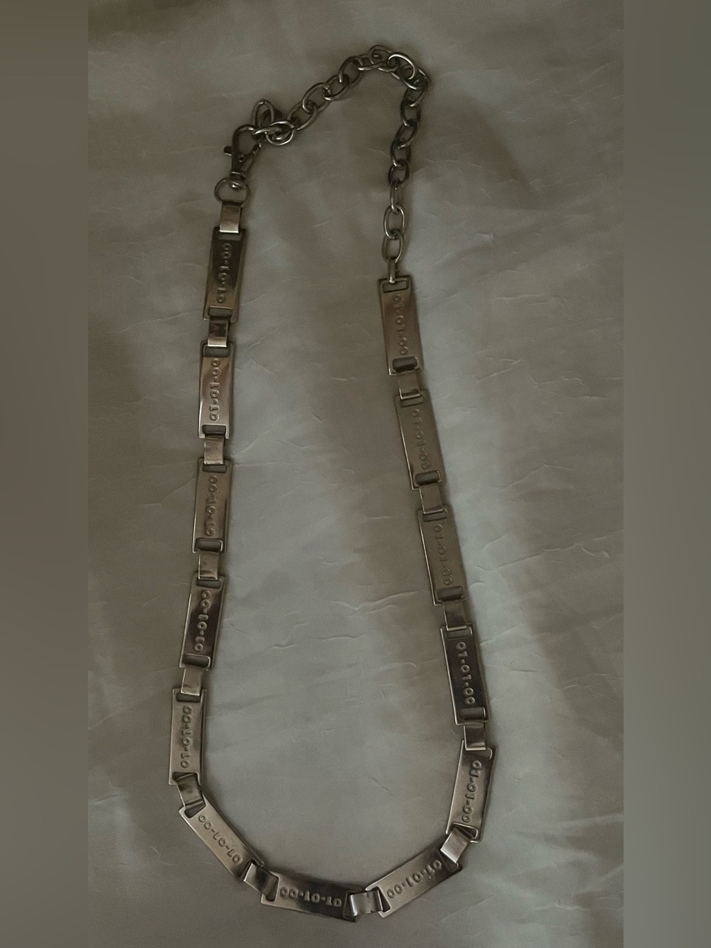 Ladies Vintage Silver Belt stamped with 01/01/00
